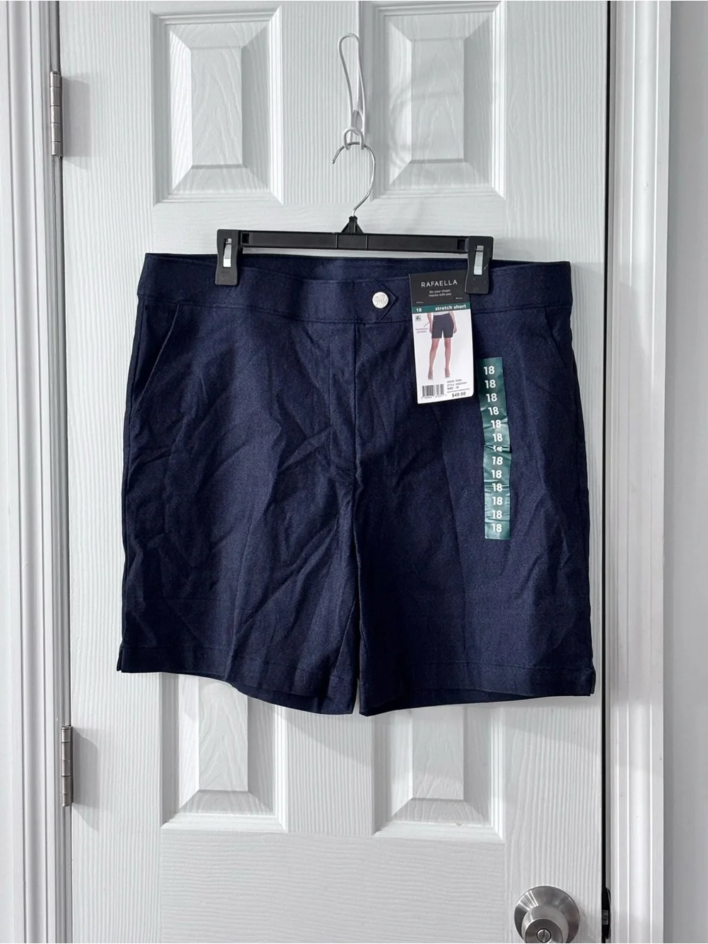 Rafaella Navy High-Rise Tailored Shorts - Picture 2 of 13